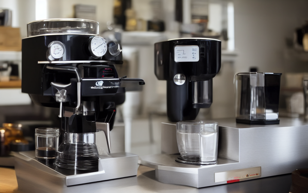 Visual illustration of grinder calibration and technique for Professional espresso machine for home